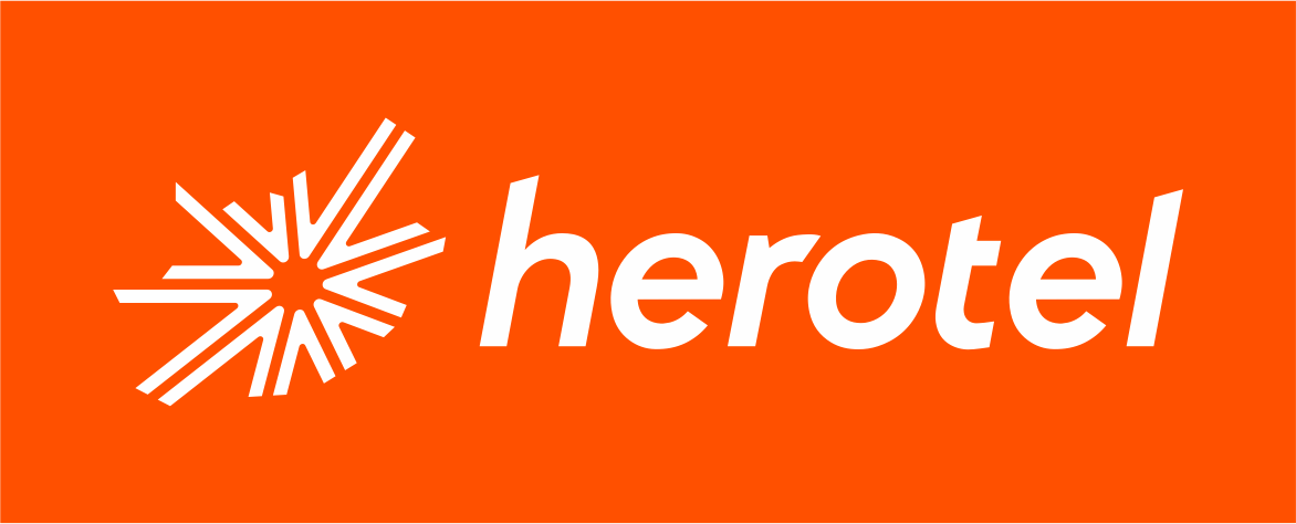 Herotel Horizontal Logo - Orange Background