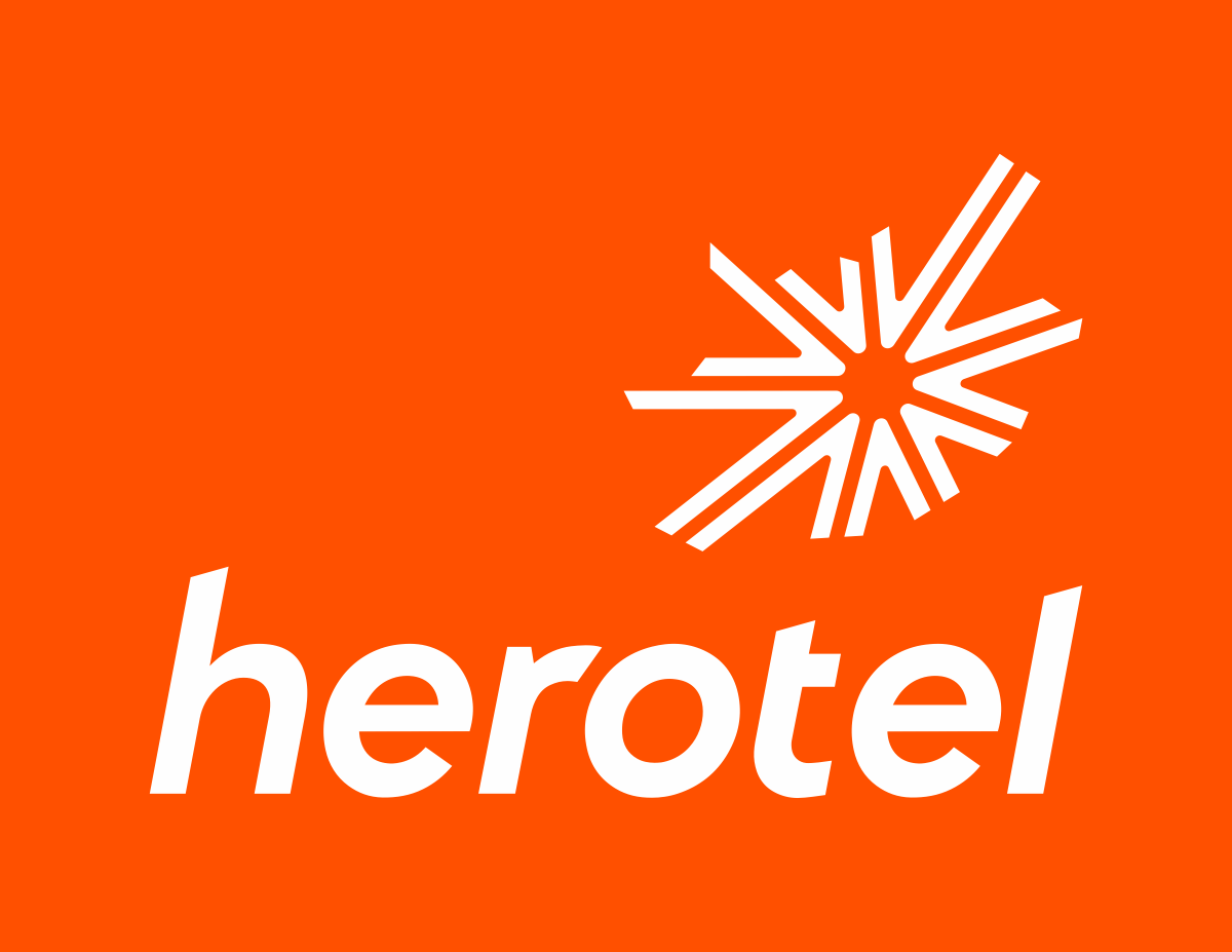 Herotel Primary Logo - Orange Background
