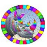 rainbow rhino logo round